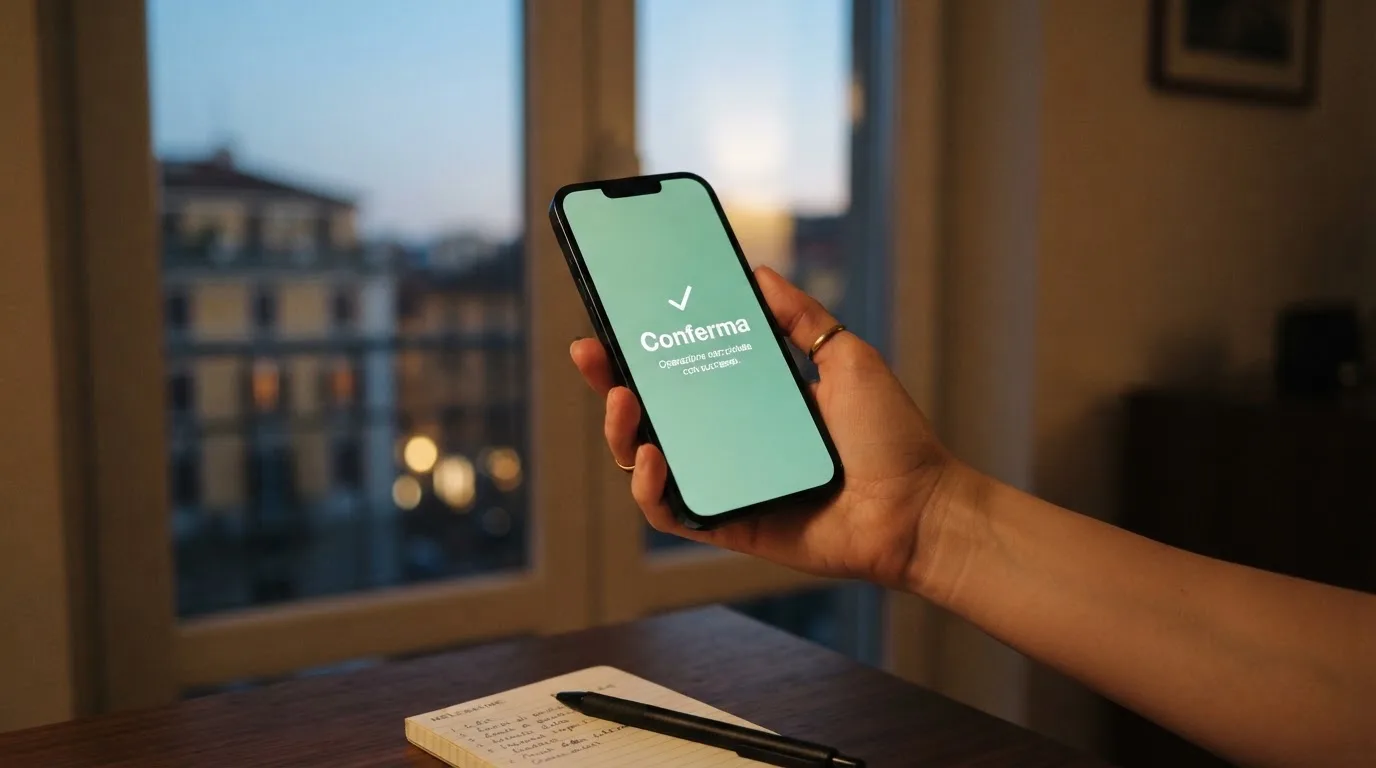 Mano che tiene uno smartphone accanto a una finestra, luce serale tranquilla — casino online con algoritmo unbiased